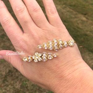 New Palm Bracelet CZ Hand Bracelet Gold & Cubic Zirconia Hand Jewelry Body Cuff